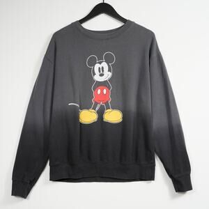 Mickey Mouse Ombré Sweatshirt Double sided Size M Black / Gray